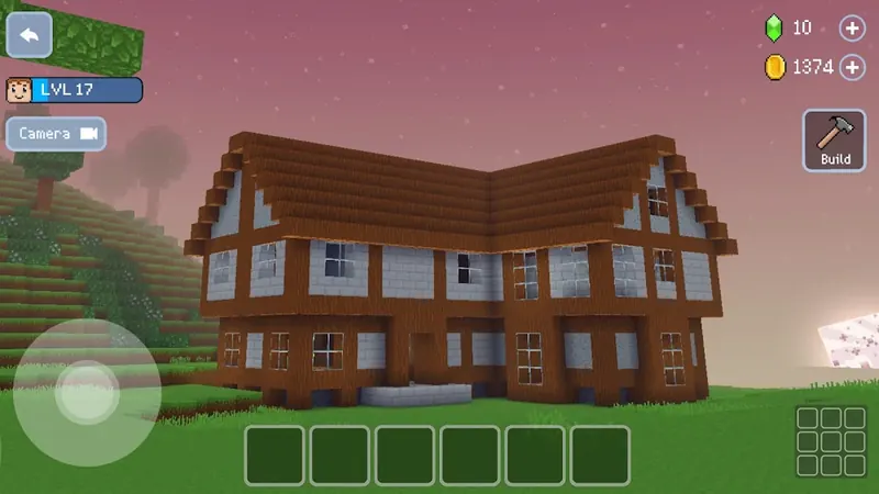 Interior de uma casa decorada bloco a bloco no Block Craft 3D
